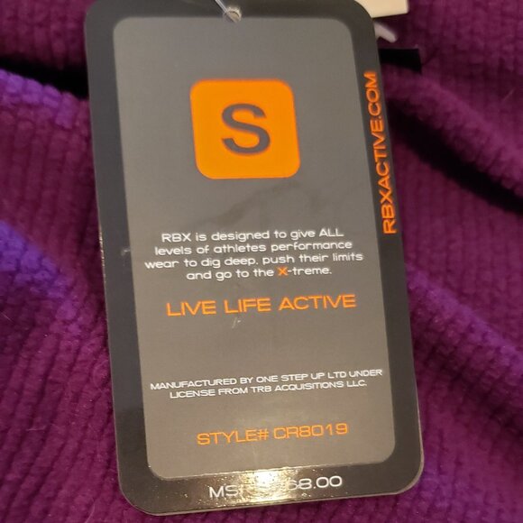 RBX Purple Hooded Athletic Active Wear Running Jacket - Picture 4 of 10